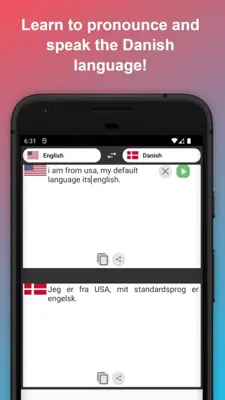 English to Danish Translator android App screenshot 1